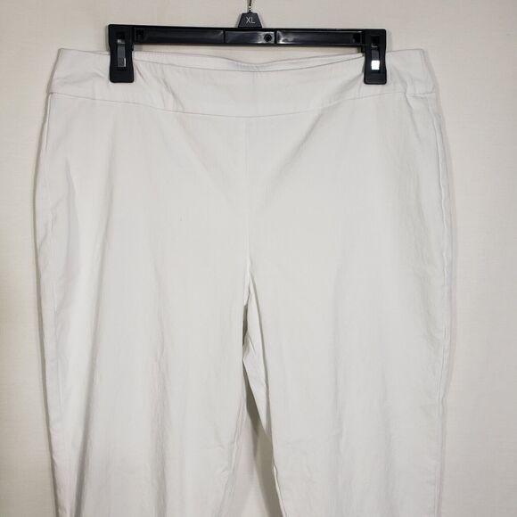 JM Collection Women Pants Petite Large PL Ankle Skinny Pull On Embellished White - Picture 4 of 11